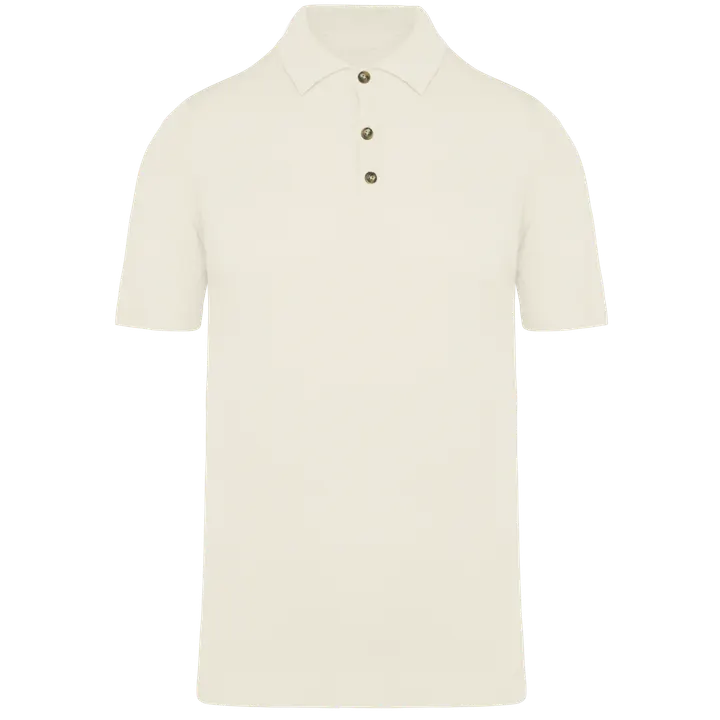 Umweltfreundliches Herren-Polohemd aus Strick Ivory