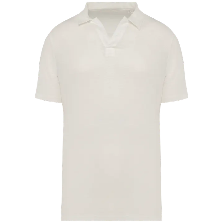 Herren-Polohemd aus Leinen Ivory
