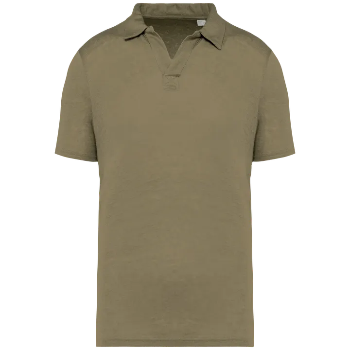 Herren-Polohemd aus Leinen Light Olive Green