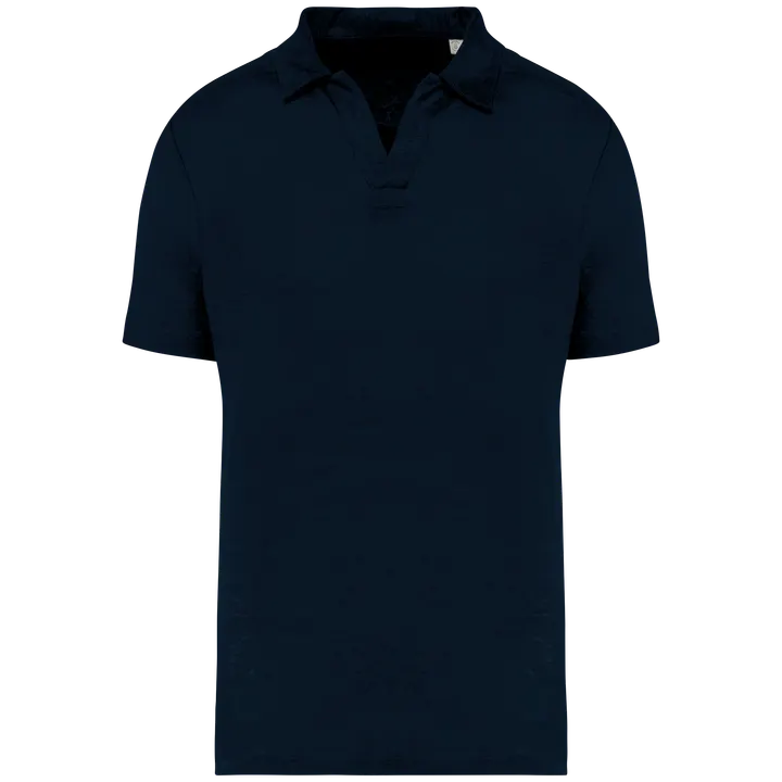 Herren-Polohemd aus Leinen Navy Blue