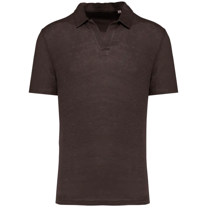 Herren-Polohemd aus Leinen Stone Grey