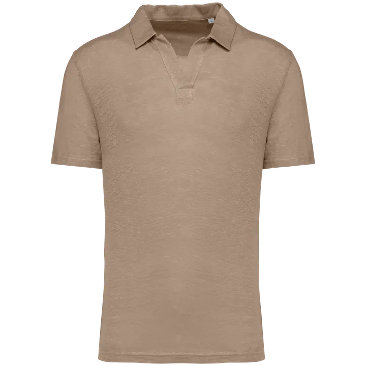 Herren-Polohemd aus Leinen Wet Sand