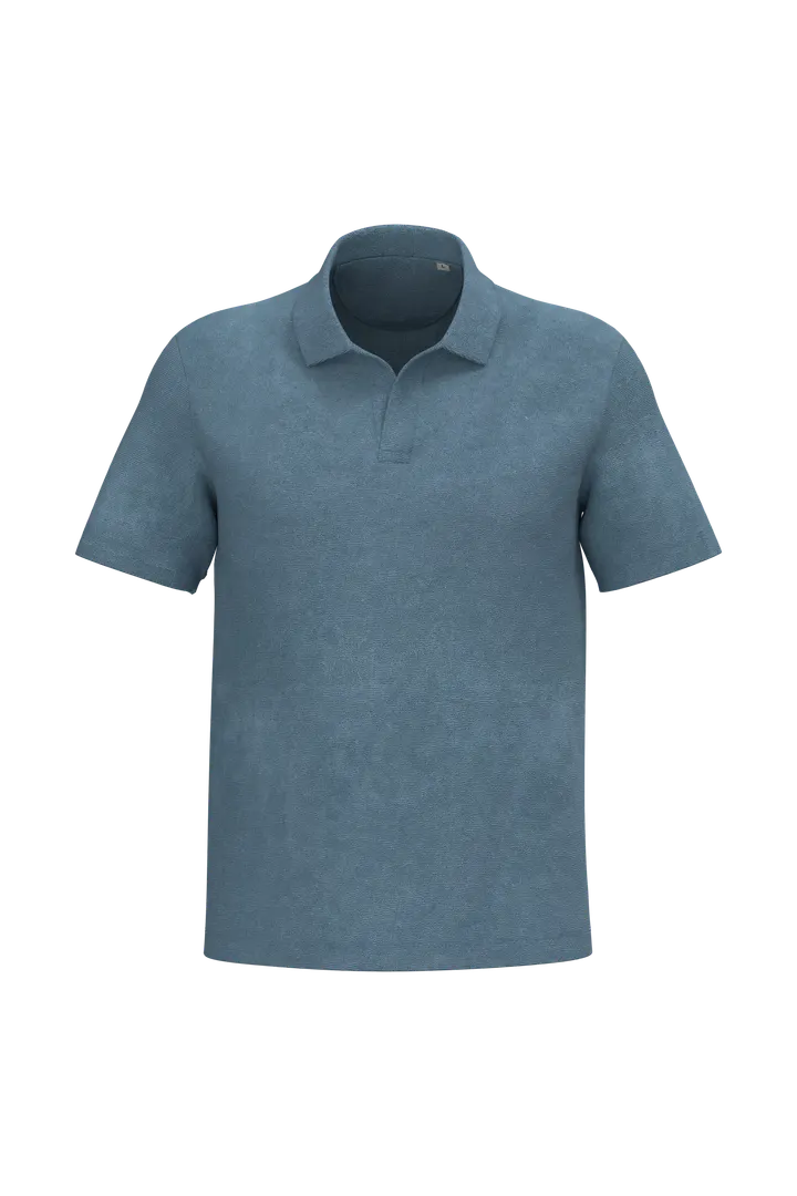 Umweltfreundliches Herren-Polohemd aus Frottee Cool Blue