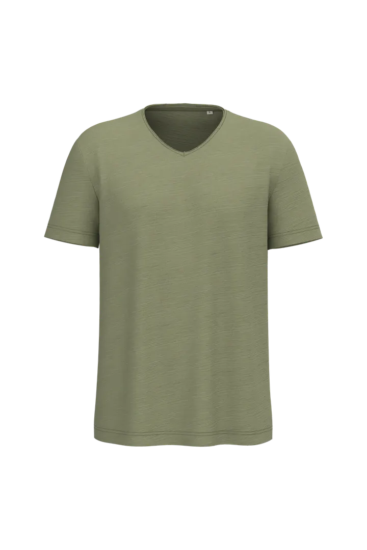 T-shirt écoresponsable col slub à épaules tombantes homme Tender Green