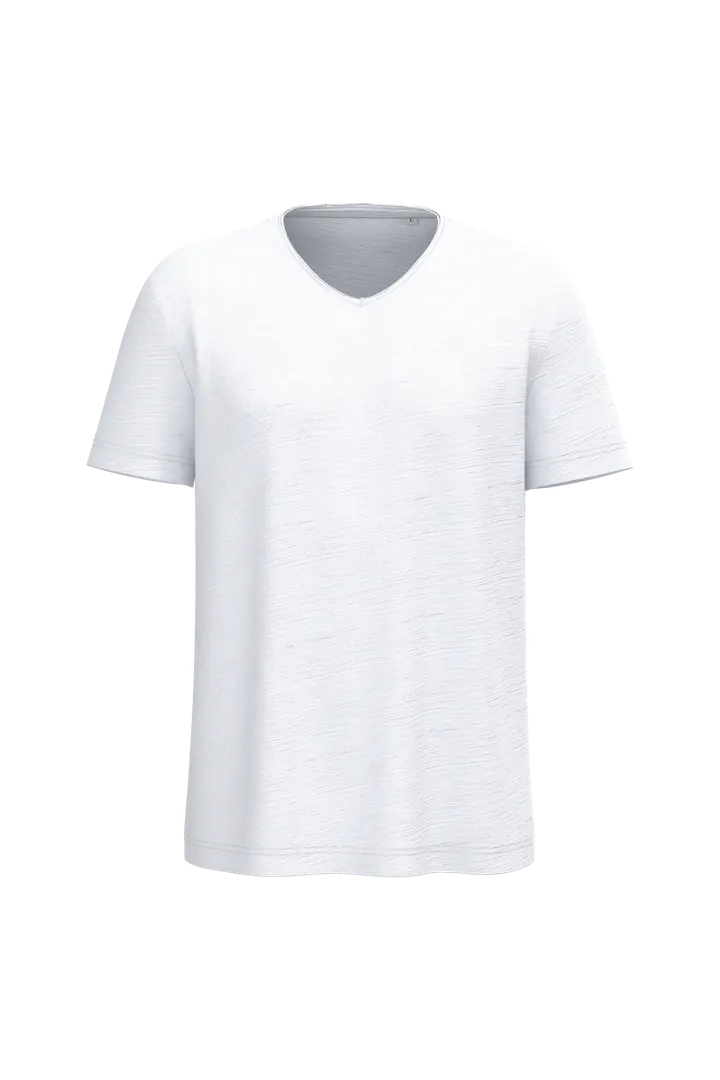 T-shirt écoresponsable col slub à épaules tombantes homme White