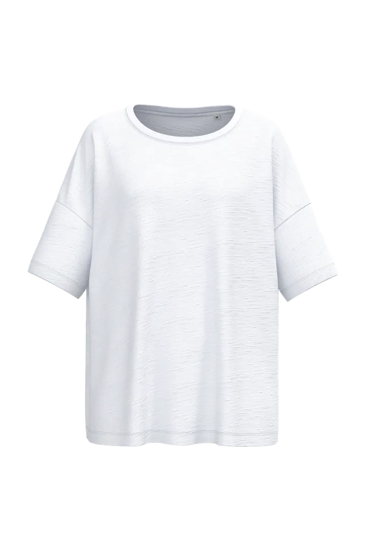 T-shirt écoresponsable slub oversize femme White