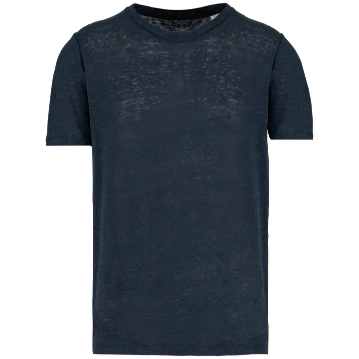 Herren-T-Shirt aus Leinen mit Rundhalsausschnitt Navy Blue