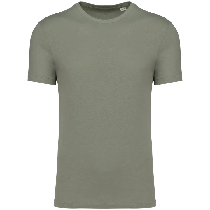 T-shirt écoresponsable en coton bio et lin unisexe Almond Green