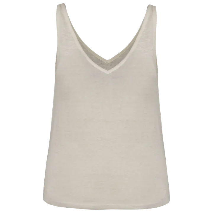 Achselhemd aus Leinen für Damen Ivory