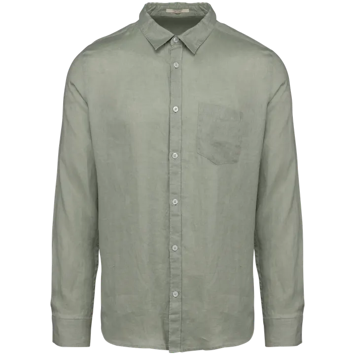 Leinen-Hemd für Herren Almond Green