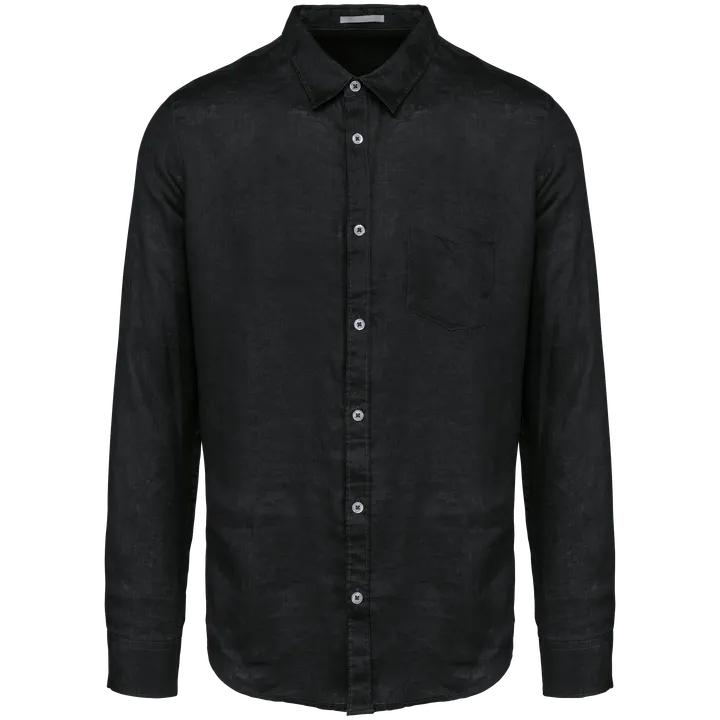 Leinen-Hemd für Herren Black