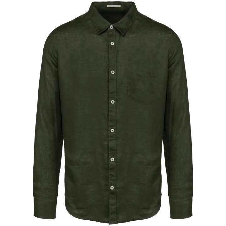 Leinen-Hemd für Herren Organic Khaki