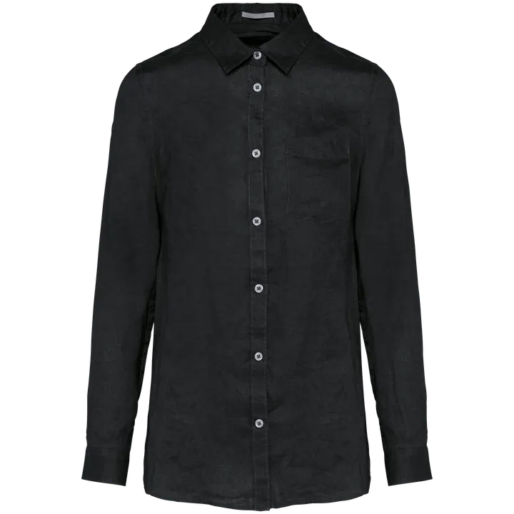 Leinen-Bluse für Damen Black