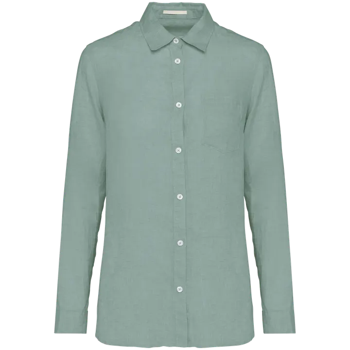 Leinen-Bluse für Damen Jade Green