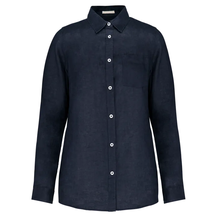 Leinen-Bluse für Damen Navy Blue