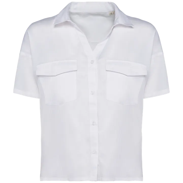 Umweltfreundliches Oversize-Damenhemd aus Lyocell Washed White