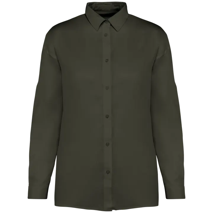 Chemise écoresponsable en lyocell femme Washed Organic Khaki