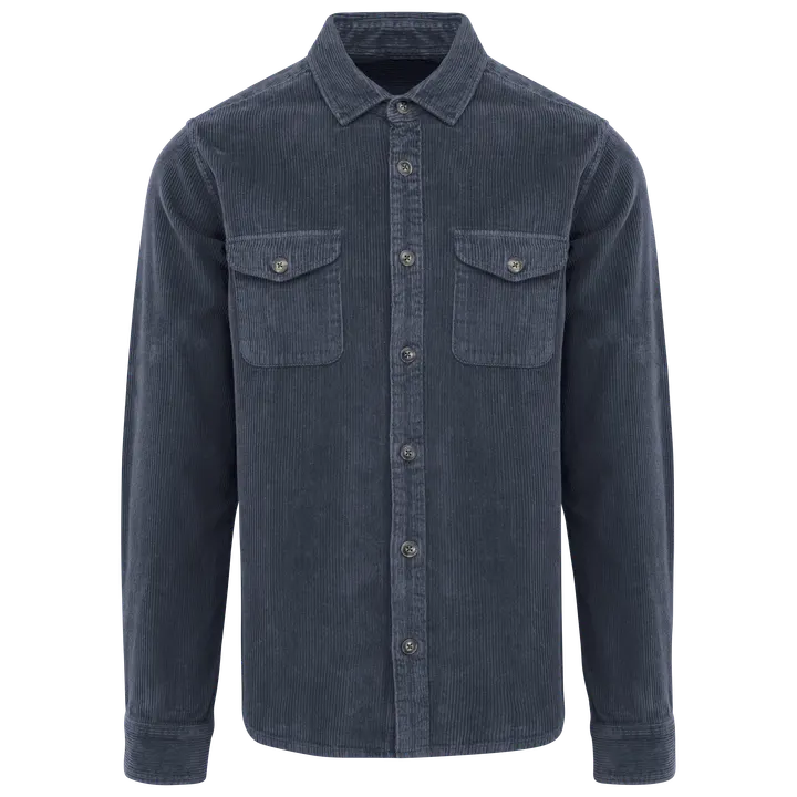 Surchemise écoresponsable délavée en velours côtelé homme Washed Navy Blue