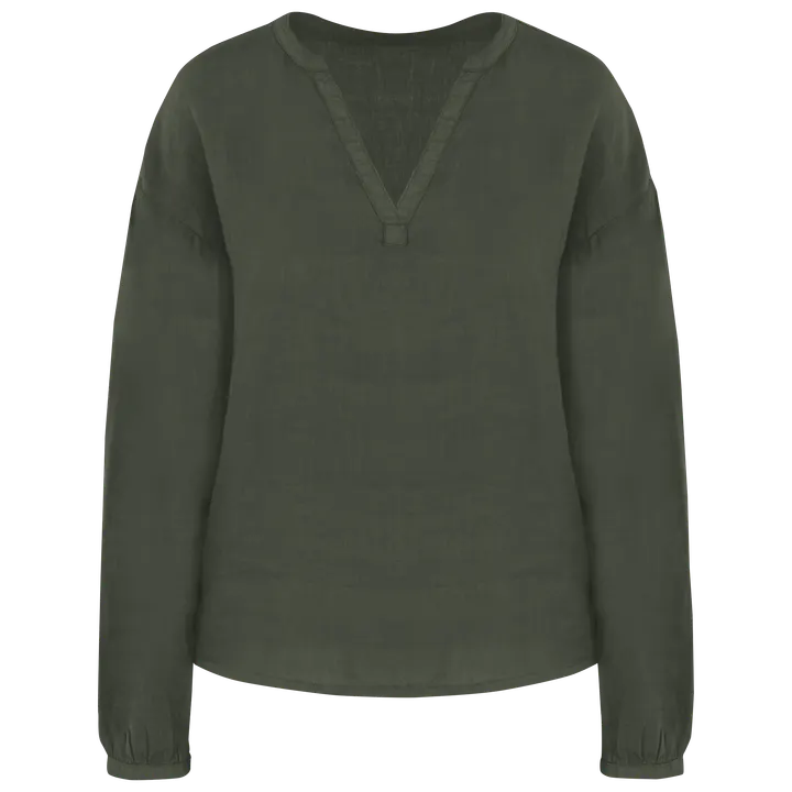 Leinenkittel für Damen Organic Khaki