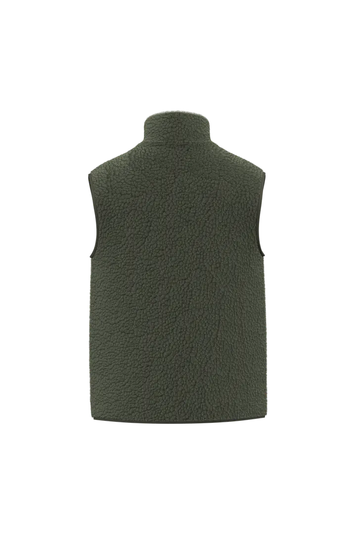 Ärmellose Sherpa-Jacke für Herren Forest Khaki