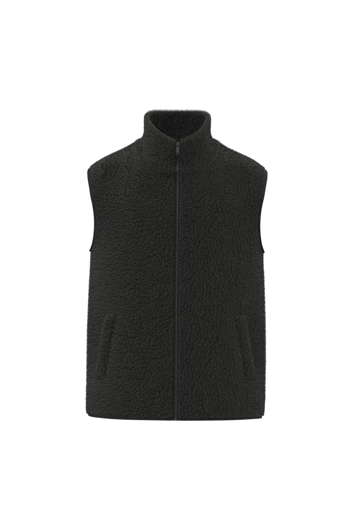 Ärmellose Sherpa-Jacke für Herren Black