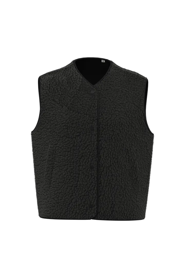 Ärmellose Sherpa-Jacke für Damen Black