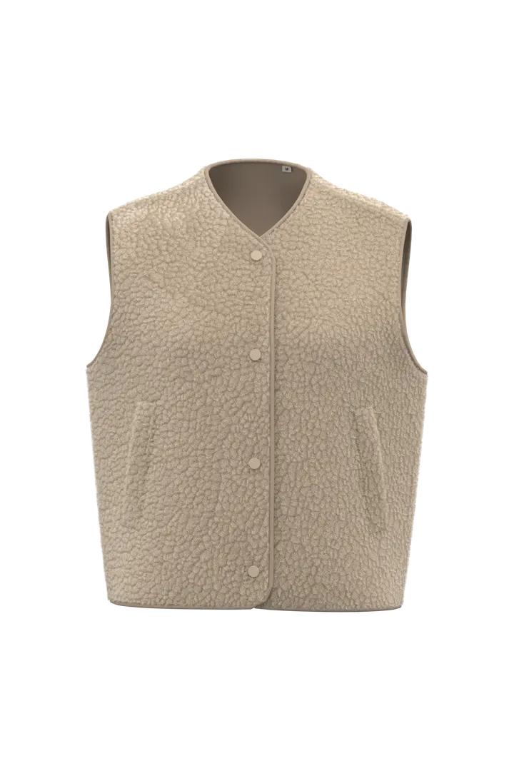 Ärmellose Sherpa-Jacke für Damen Wet Sand