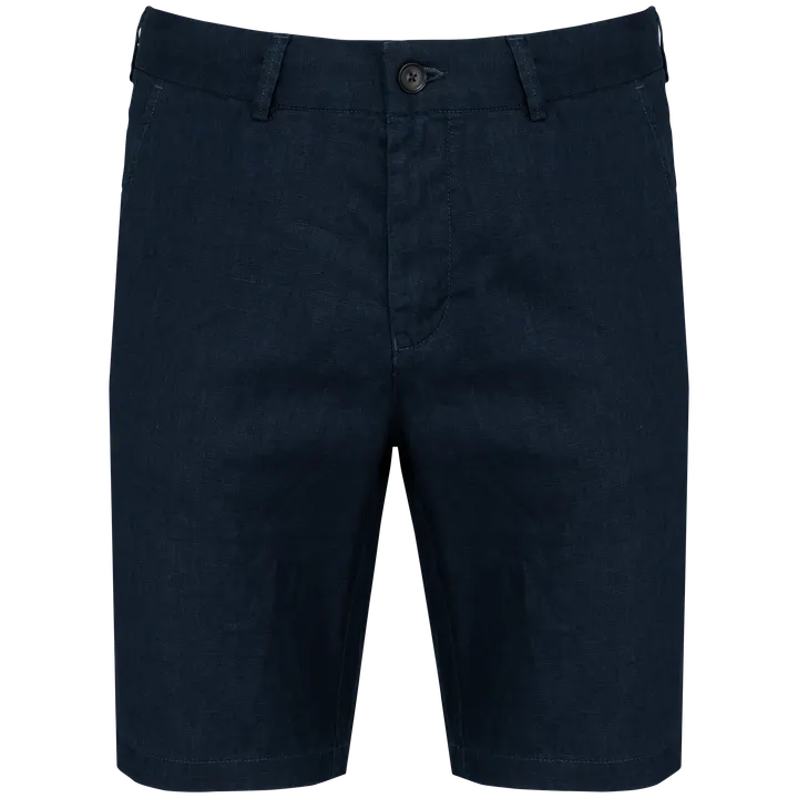 Bermuda-Shorts aus Leinen für Herren Navy Blue