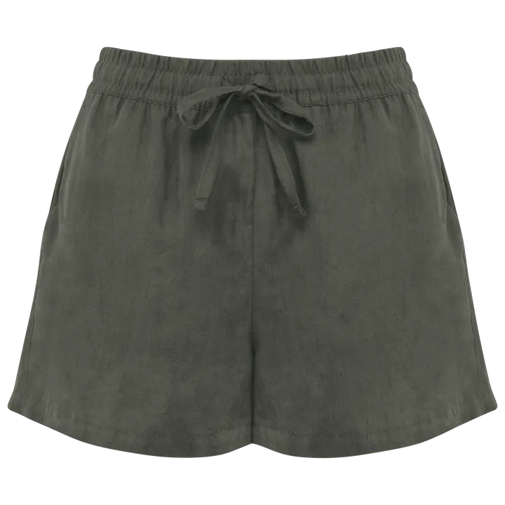 Leinenshorts für Damen Organic Khaki
