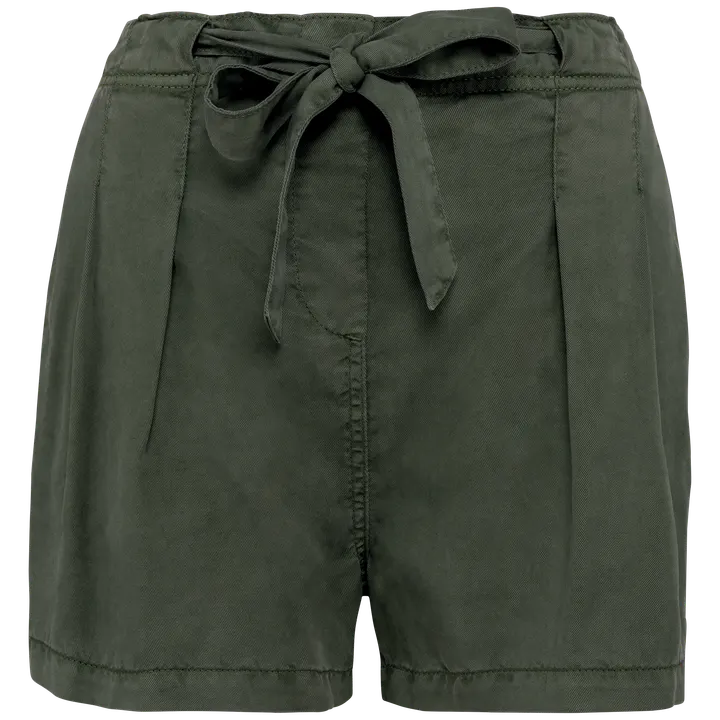Short écoresponsable délavé en lyocell femme Washed Organic Khaki