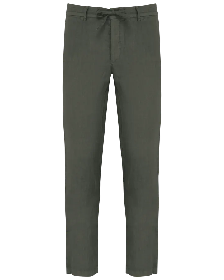 Pantalon délavé en lin homme Washed Organic Khaki