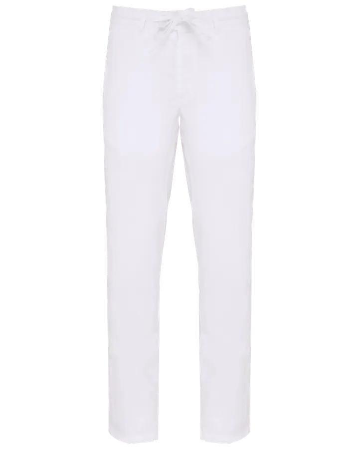 Pantalon délavé en lin homme Washed White