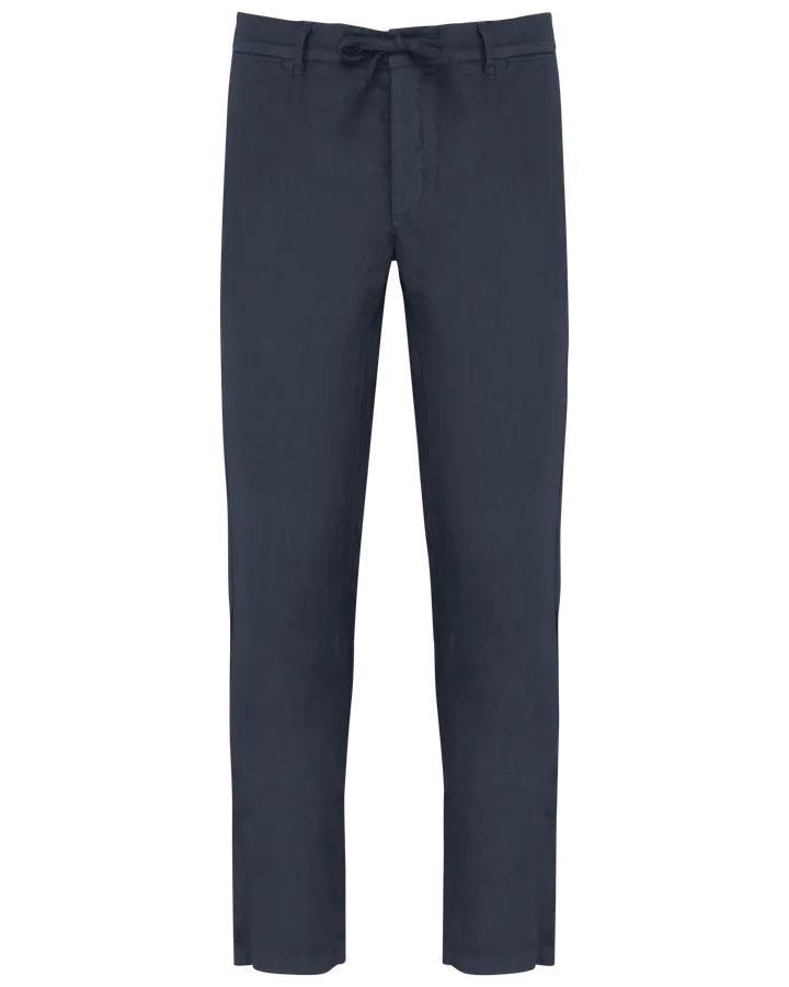 Pantalon délavé en lin homme Washed Navy Blue
