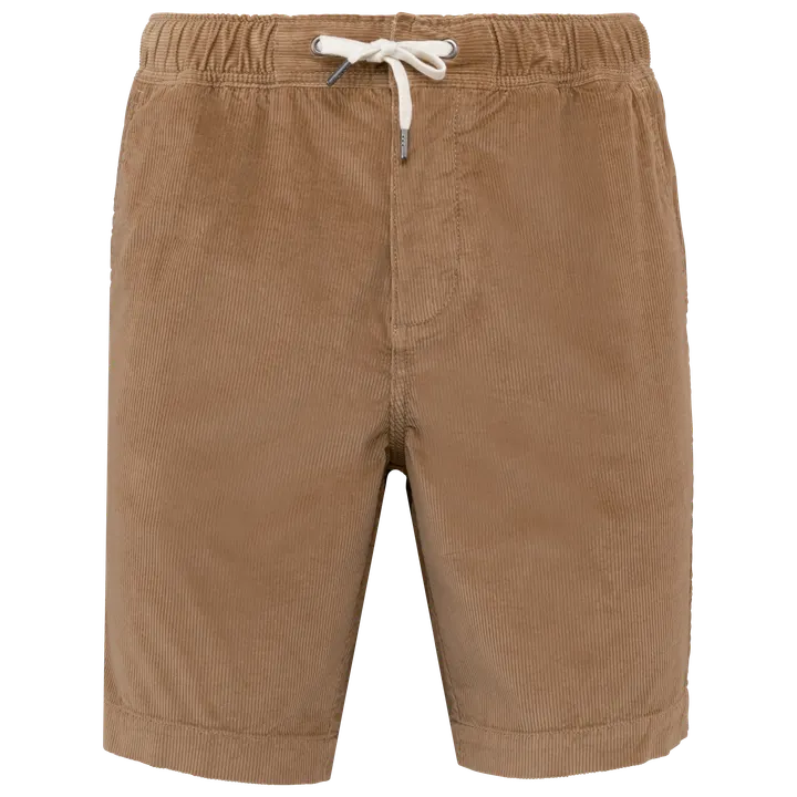 Short écoresponsable en velours côtelé homme Dark camel