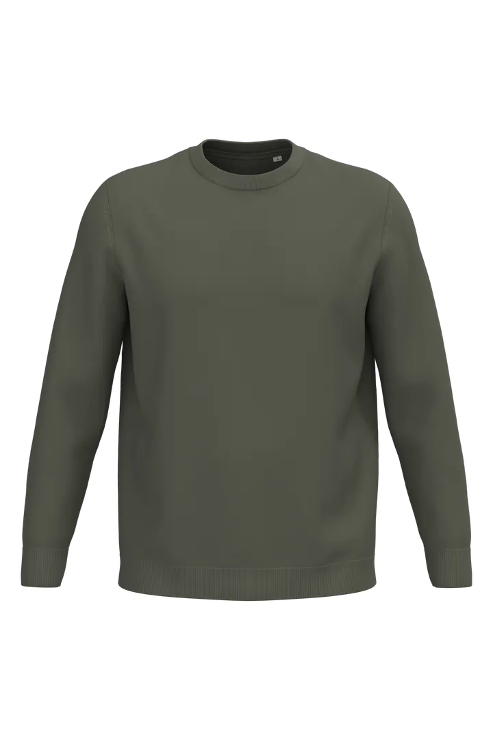 Pull écoresponsable à col rond homme Organic Khaki