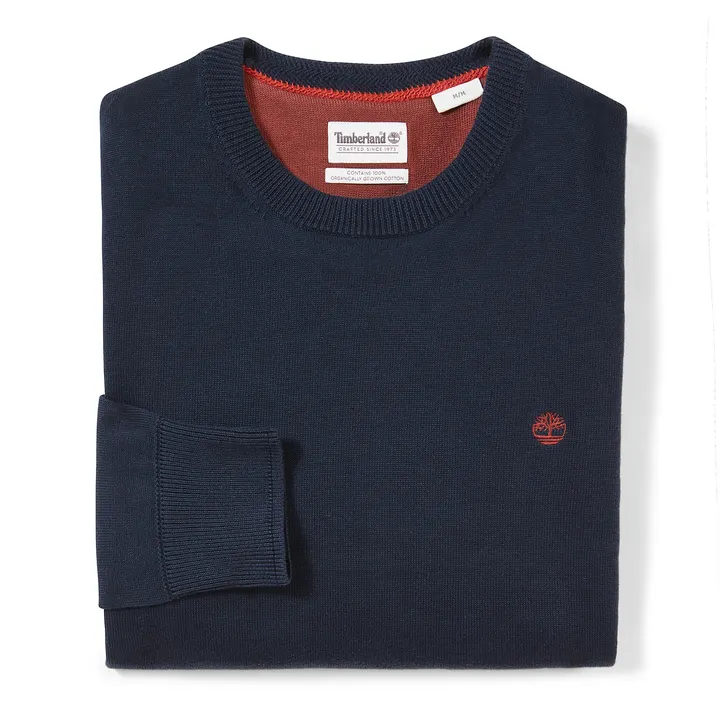 Pull coton bio col rond williams river Dark Sapphire
