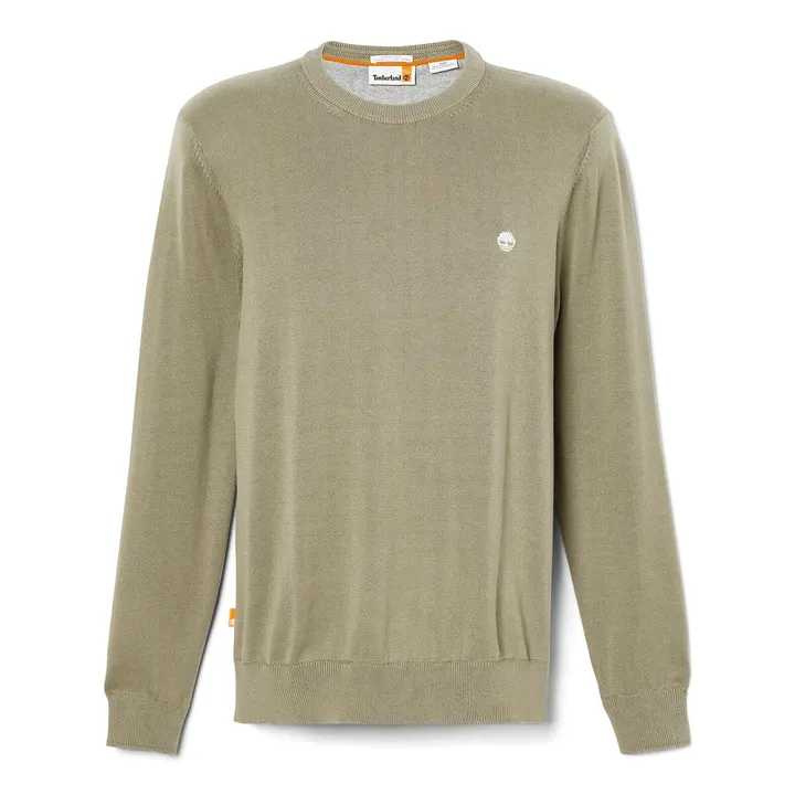 Pull coton bio col rond williams river Leaf Green