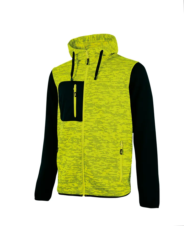 Sweat zippé à capuche Rainbow Yellow Fluo