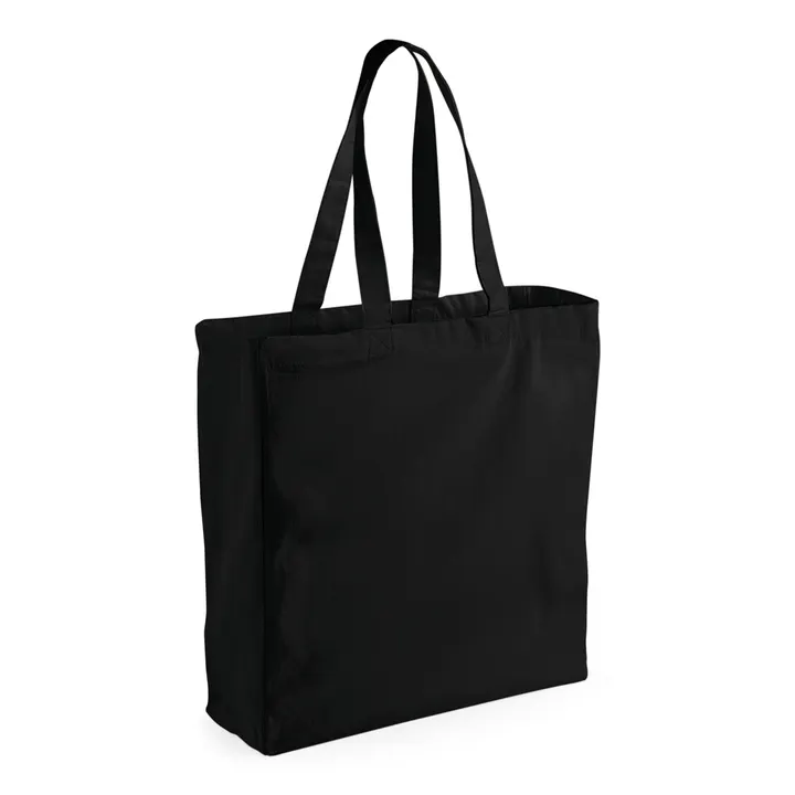 Sac toile coton shopping Black