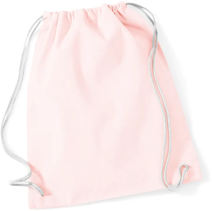 Cotton Gymsac Pastel Pink / White