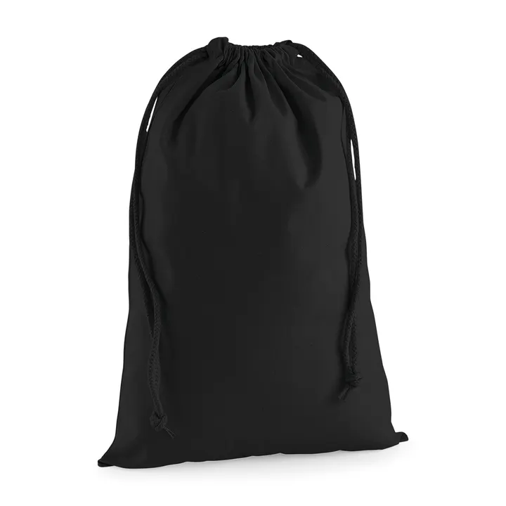 Sac cordelette en coton premium Black