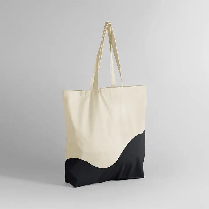 Bio-Beuteltasche mit Wirbel-Print Natural / Black