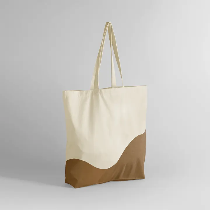 Bio-Beuteltasche mit Wirbel-Print Natural / Caramel