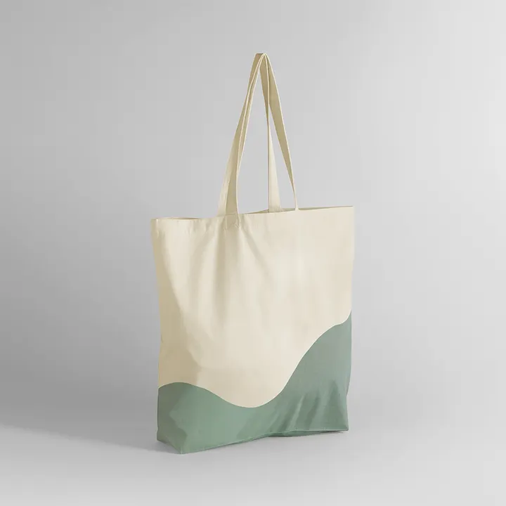 Bio-Beuteltasche mit Wirbel-Print Natural / Dusty Green