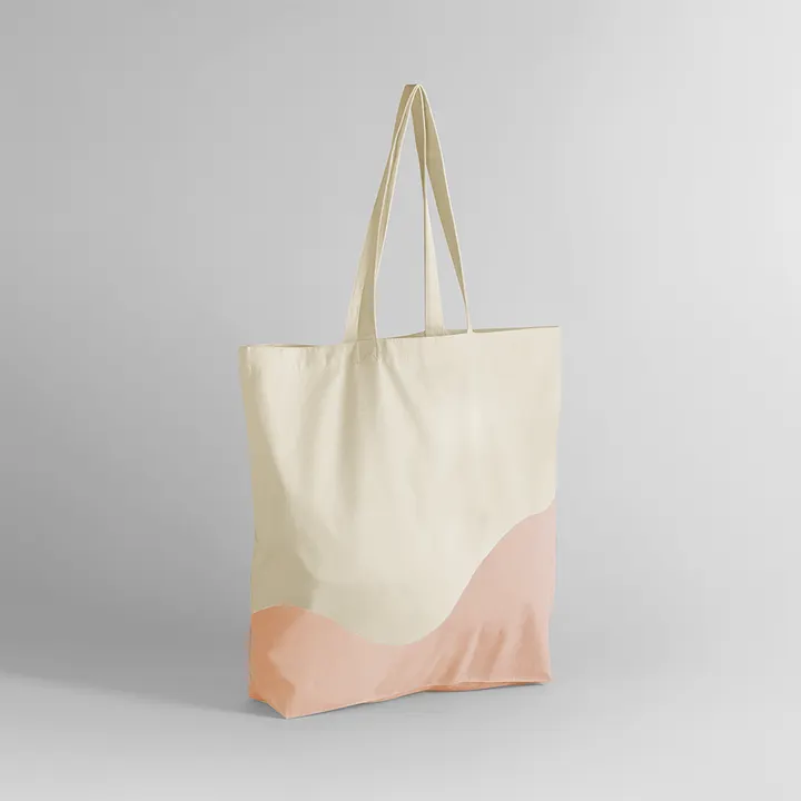 Bio-Beuteltasche mit Wirbel-Print Natural / Peach
