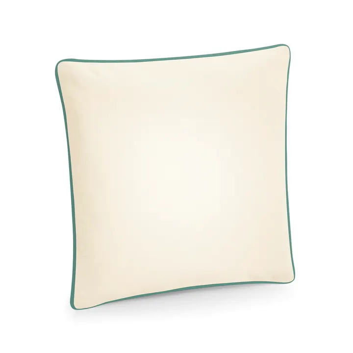 Kissenbezug mit Paspelsaum Natural / Sage green