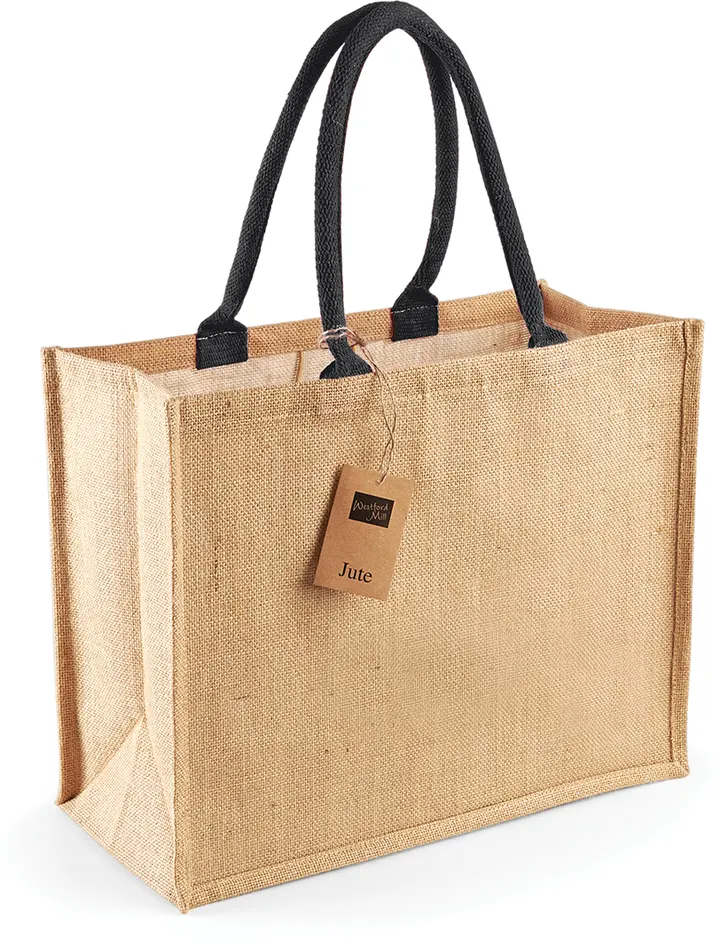 Sac shopping classique en jute Natural / Black