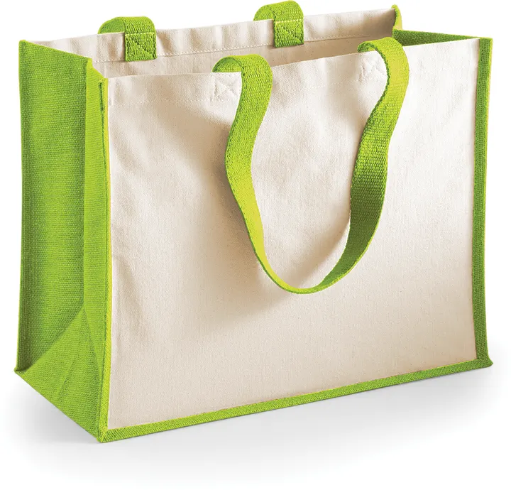 Sac cabas classique en jute Apple Green