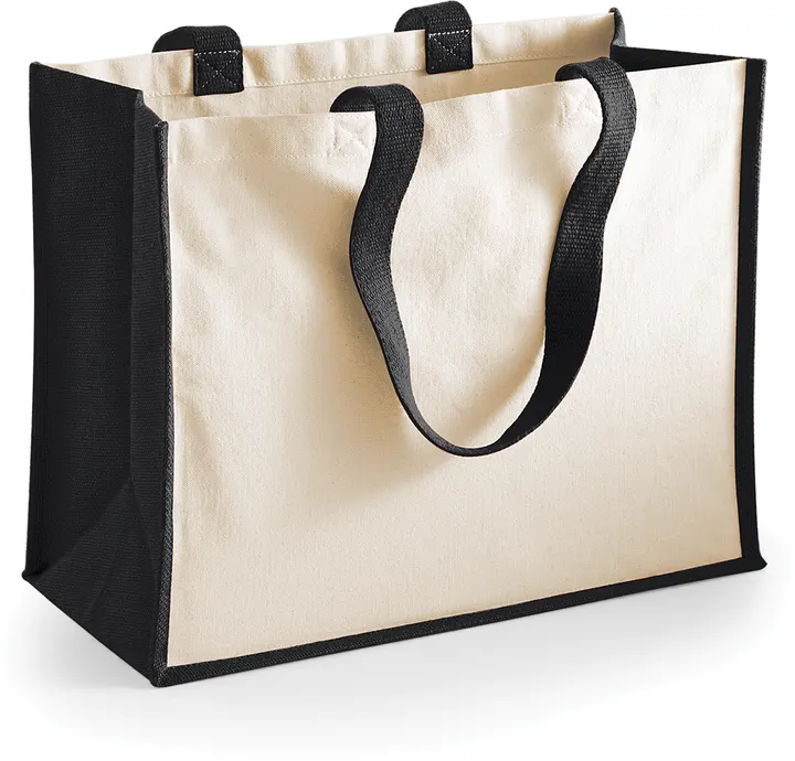 Sac cabas classique en jute Black