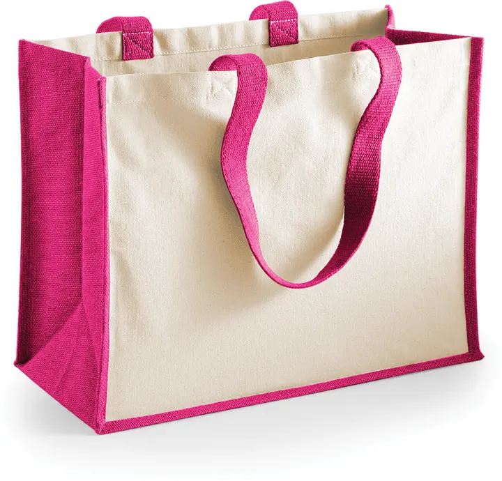 Sac cabas classique en jute Fuchsia